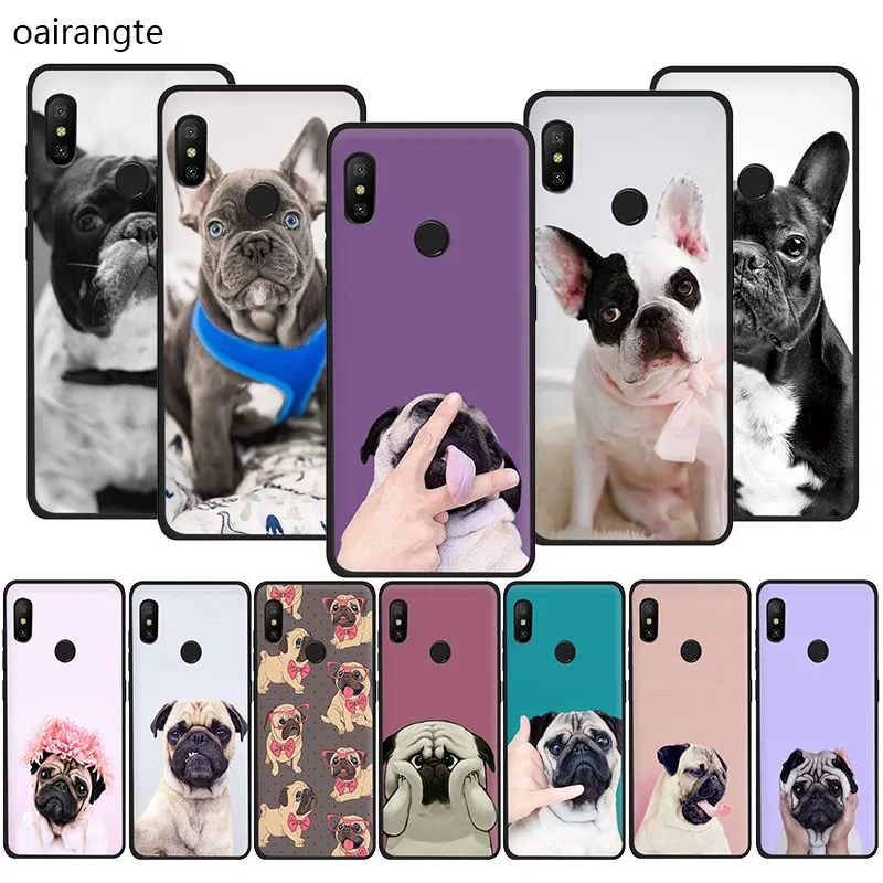 Мягкий ТПУ чехол для телефона с изображением Щенка Мопса кролика французского