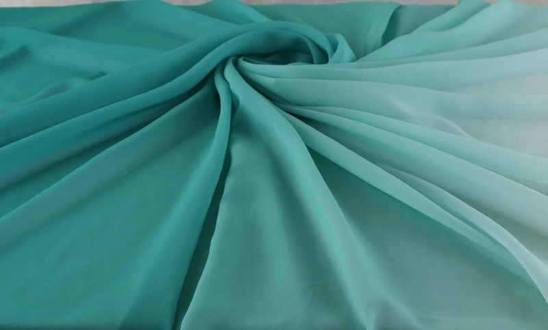 Зеленый Омбре шифон материал свадебное платье текстиль Tecido|chiffon material|chiffon tecidoombre