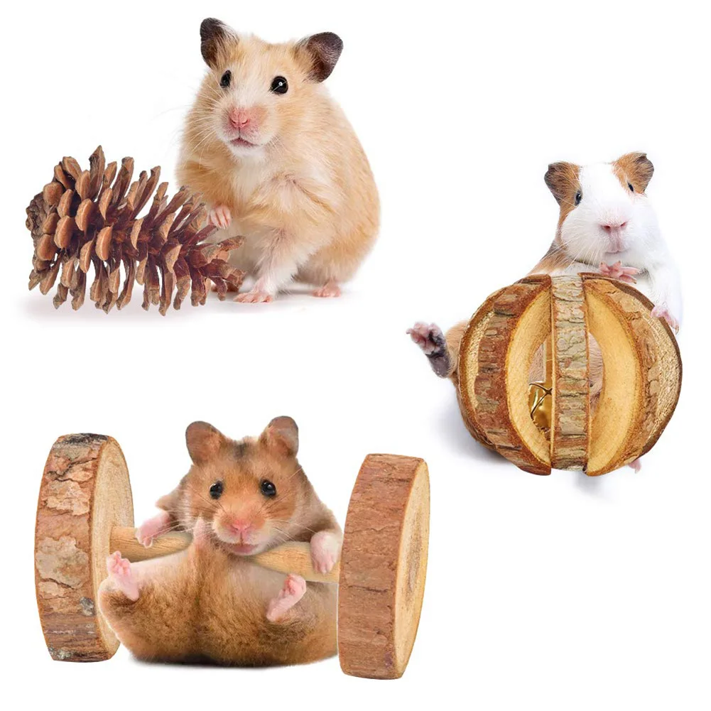 10Pcs Wooden Bell Swing Rabbit Hamster Cat Dog Teether Chew Play Toy Pet Supply New Arrival | Дом и сад