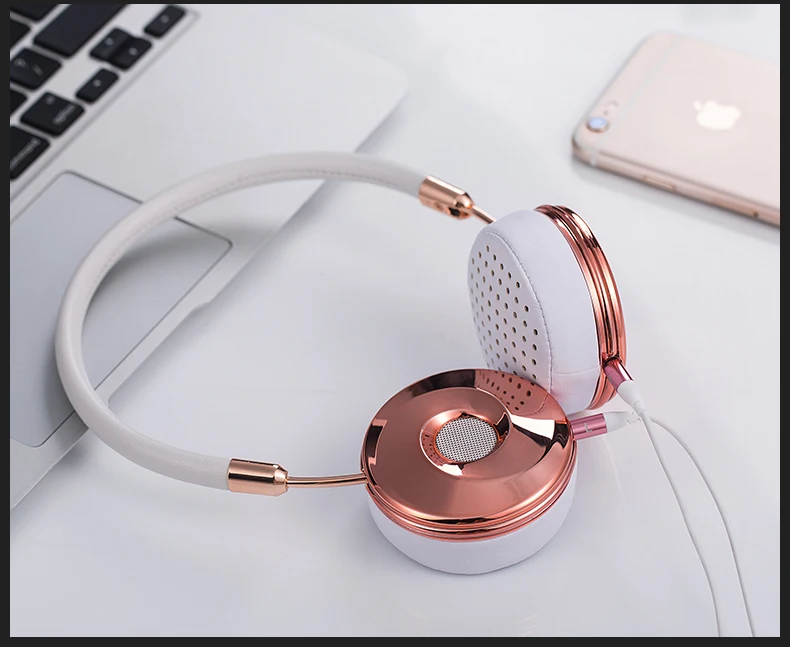 Новая мода Проводная повязка на голову HiFi наушники портативные розовые золотые наушники Fone De Ouvido для mp3-плеера мобильного телефона с сумкой BH870