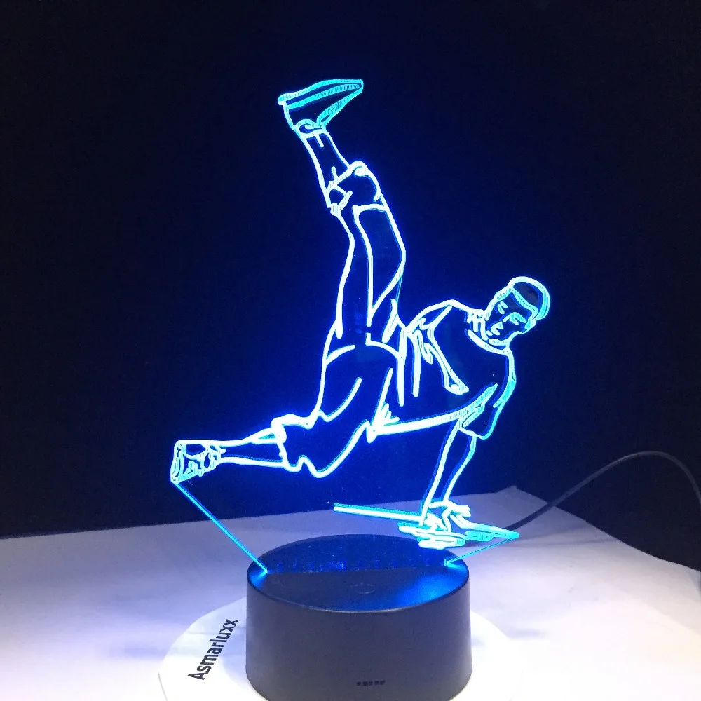 Уличных танцев светодиодный USB 3D ночные светильники 7 цветов лампа диско