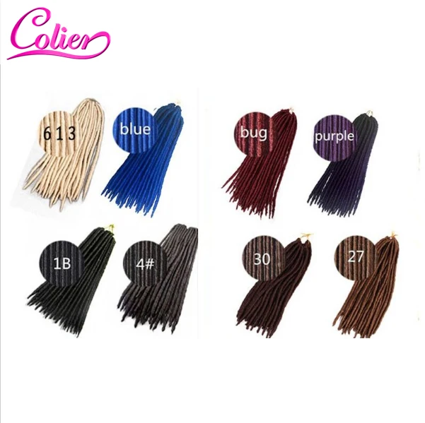 7Pieces/Lot 20strands/Piece Soft Dread Braids Havana Mambo Faux Locs Crochet Hair Synthetic Braiding Clip In |