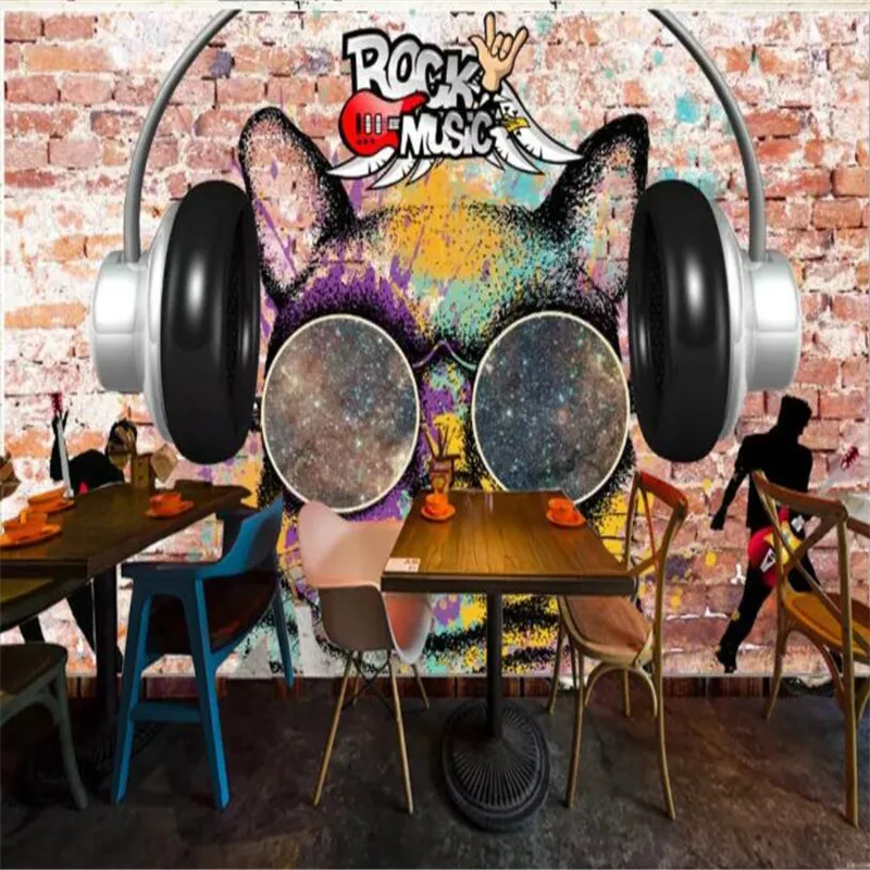 Прямая поставка Fatman 3d Настенные обои рок-стрит граффити музыкальная панель на