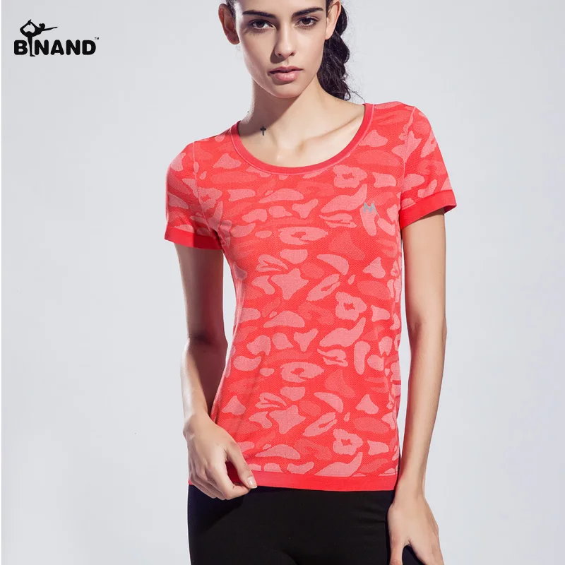 BINAND камуфляж Цвет женская рубашка для спорта и йоги дышащая обувь бега