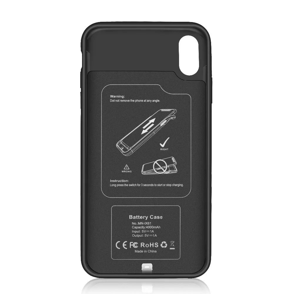 Батарея чехол для iPhone X/Xs/XR Универсальный беспроводной мобильного зарядки
