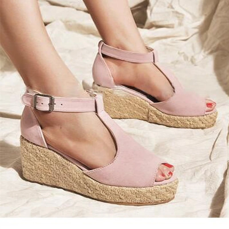 Сандалии гладиаторы на платформе женские туфли танкетке летние высокие задники