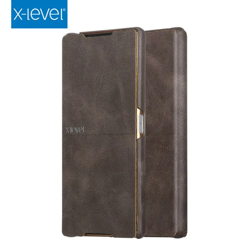 X Level ультра тонкий кожаный чехол для Sony Xperia Z5 Plus E6833 E6853 E6883 + откидная крышка