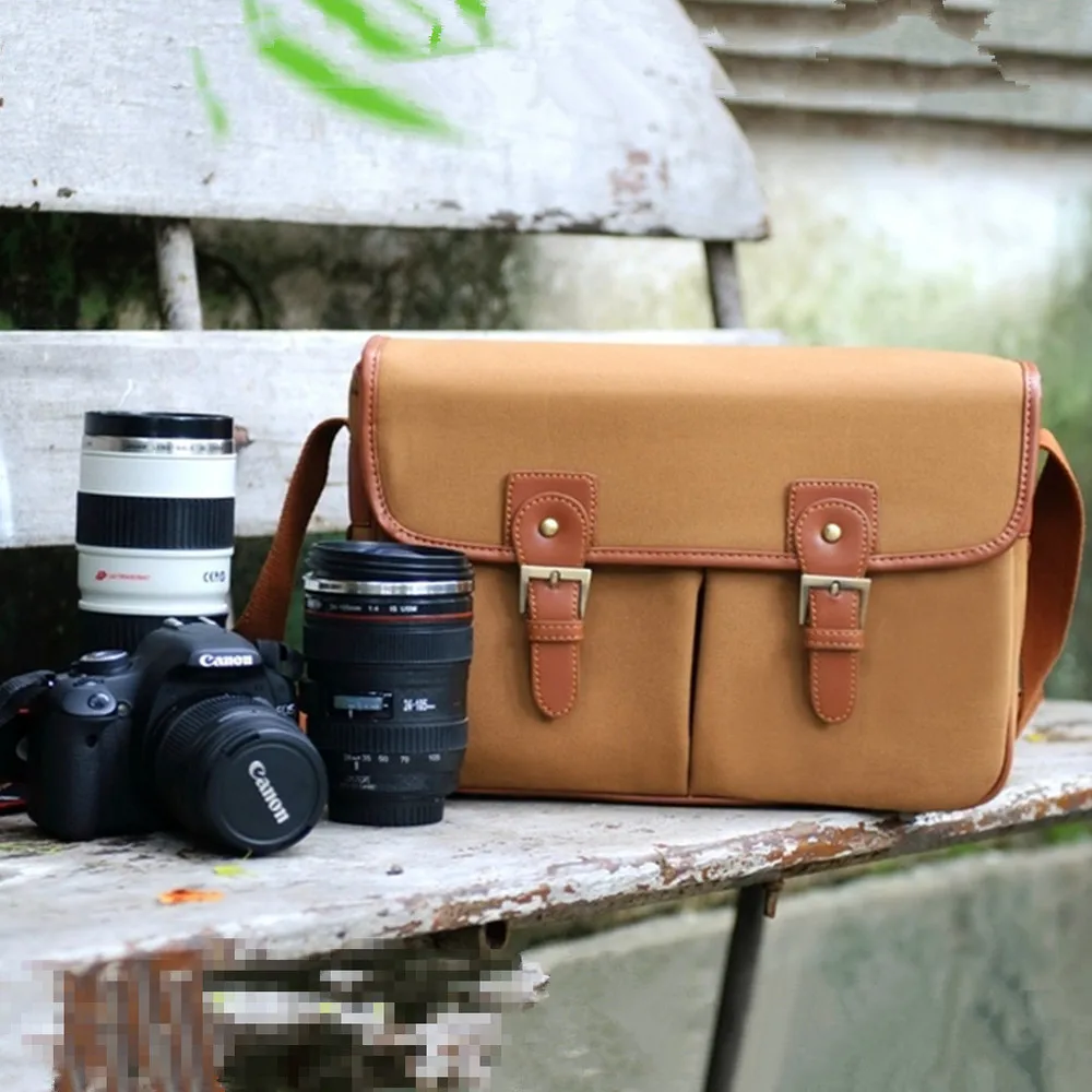 кожаный мешок сумка для DSLR камеры и объектива бесплатная доставка |