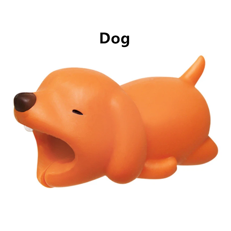 dog Милый кабель протектор животных кукла защита для кабеля "укус" usb Кабельный органайзер winder chompers зарядное устройство провода держатель для iphone кабель - Цвет: dog