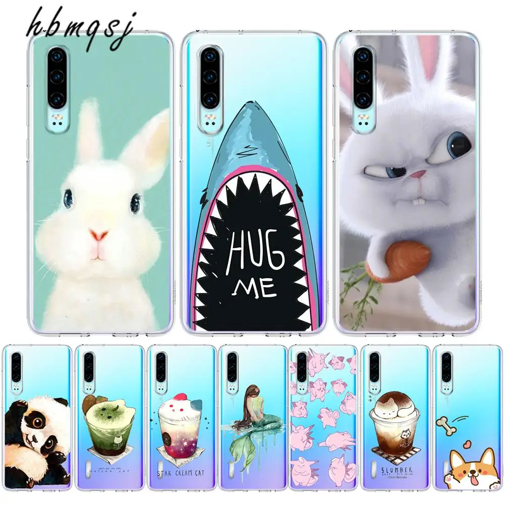 Чехол для huawei p30 lite p20 pro p10 p9 p8 funda оригинальный силиконовый чехол панда милый кот
