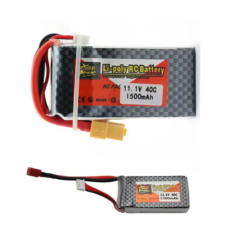 

5pcs/lot ZOP Power LiPo Battery 11.1V 1500Mah 3S 40C Max 60C XT60 Plug T Plug For RC Quadcopter Drone Helicopter Car Airplane