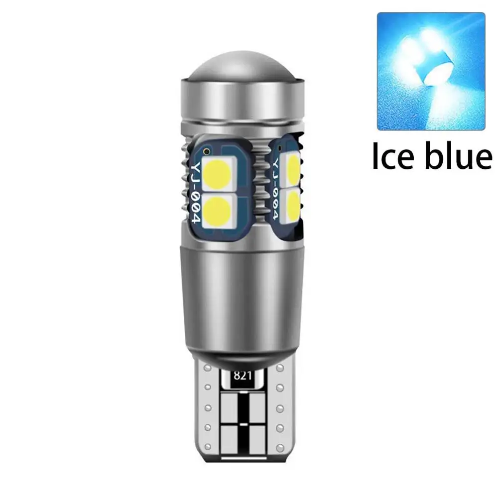 ice blue 2 шт., высокое качество, T10 W5W, супер яркий, 3030 светодиодный, для салона, для чтения, купольный светильник, габаритная лампа, 168, 194, светодиодный автоматический клин, парковочные лампы - Испускаемый цвет: ice blue
