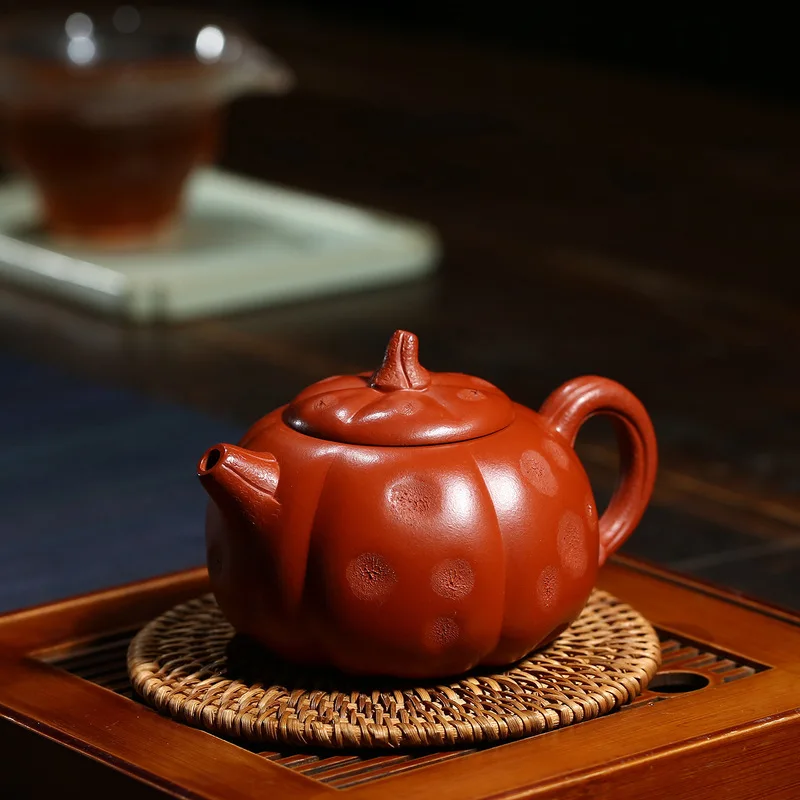 Yixing purple clay pot genuine artisan raw ore Zhuni Dahongpao pumpkin for spring Kungfu Teapot Tea Set | Дом и сад
