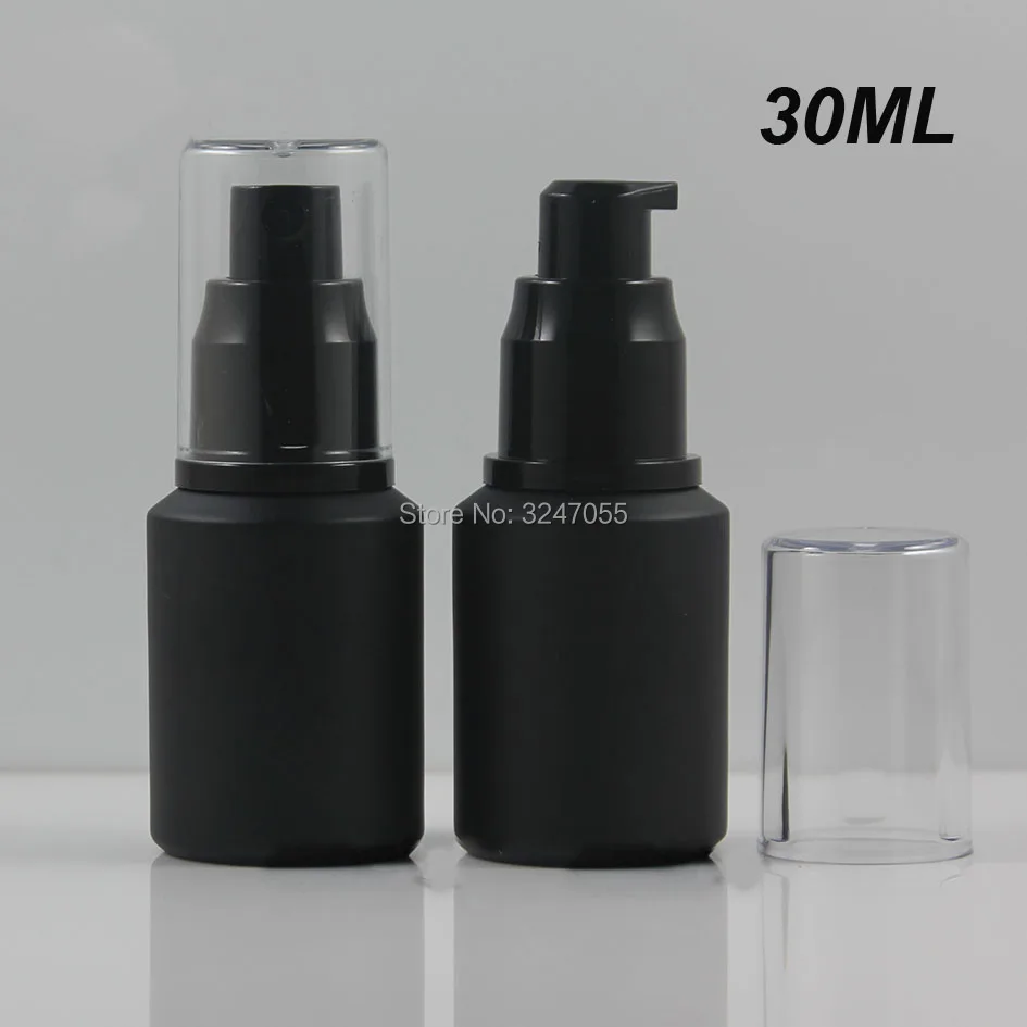 

30ML 20pcs/lot Frosted Black Glass Lotion Pump Bottle, Cosmetic Emulsion Package, Portable High-end Vial Spray Perfume Bottle