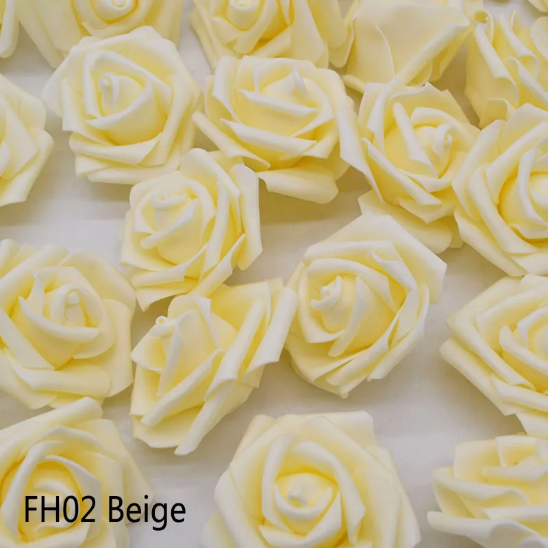 beige FH02 20 шт./лот, 6 см, искусственные цветы, свадебные украшения, ПЭ пена, розы, сделай сам, Флорес, скрапбукинг, венок, гирлянда, домашний декор - Цвет: beige FH02