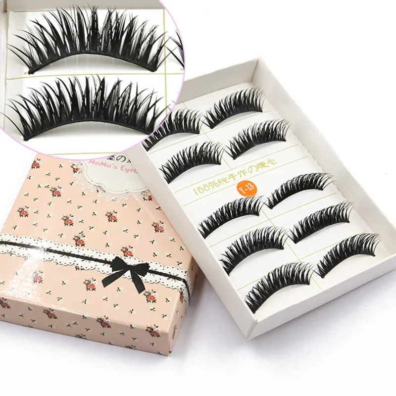 

5 Pairs/1 set 3D Cross Thick False Eye Lashes Extension Makeup Super Natural Long Fake Eyelashes Pack