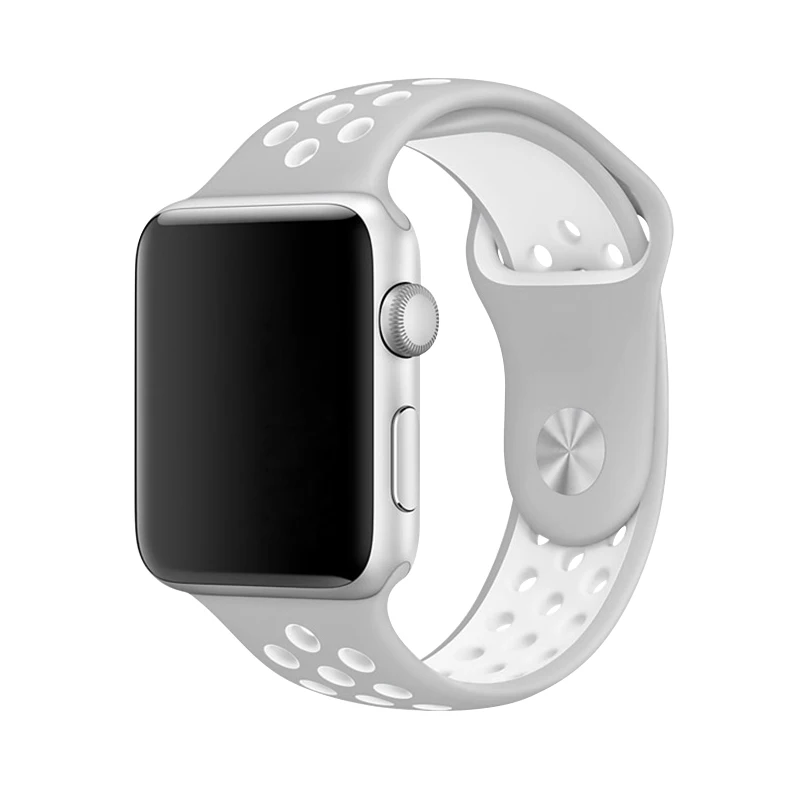 Силиконовый ремешок для часов серый с желтым 40 для Apple Watch Series 4 спортивный ремешок 44 мм наручный ремешок 38 мм 42 мм для Iphone часы - Цвет ремешка: Gray with white