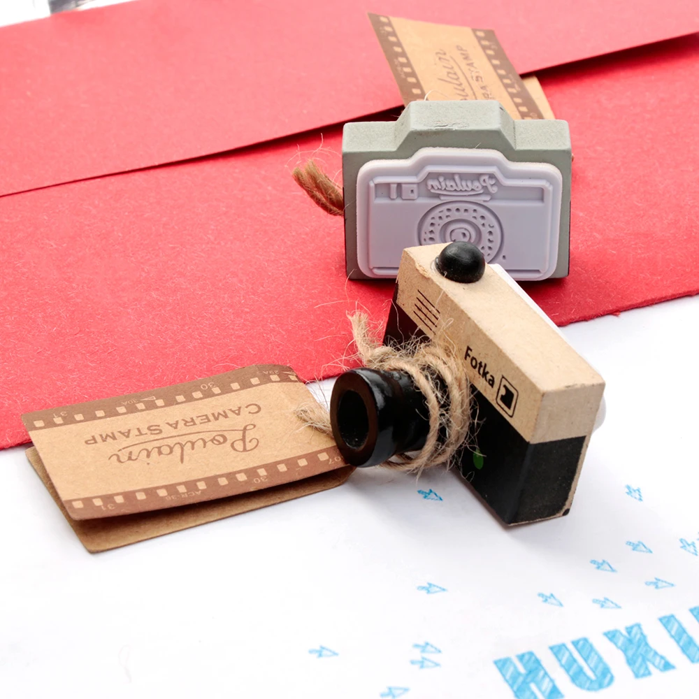 Новые 2 модели корейских деревянных резиновых штампов в стиле ретро для камеры