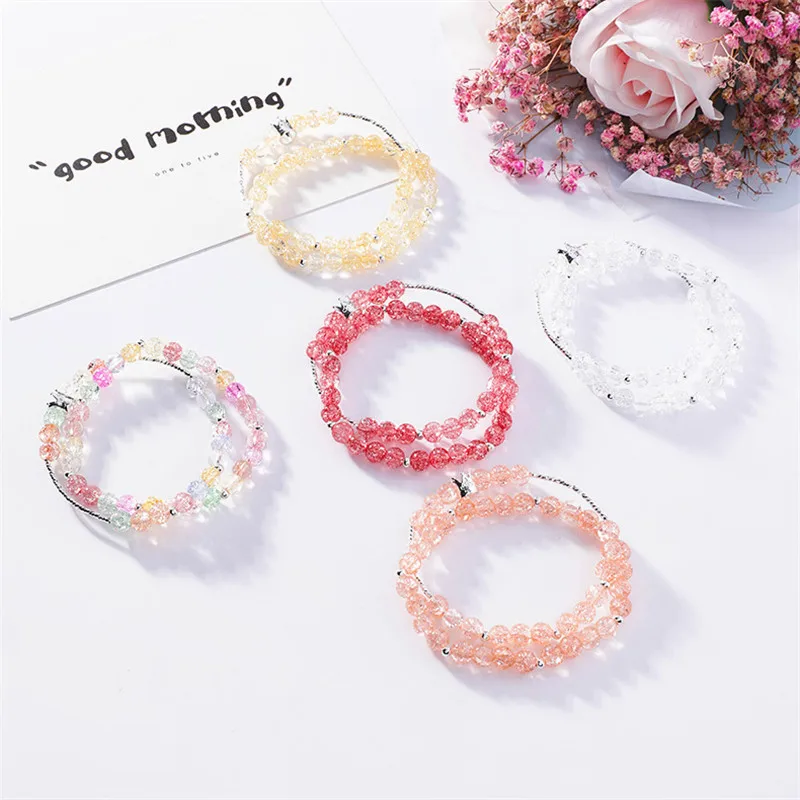 Двухслойные браслеты с бусинами и кристаллами для женщин девушек подарки на день