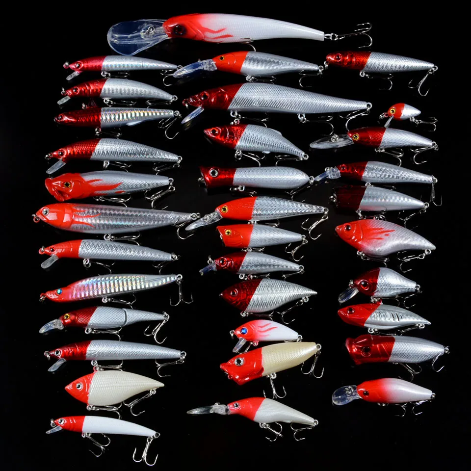 New 34pcs/Set Fishing Lures Mixed 34 Different Style Bait Artificial Make High Quanlity Crankbaits Tackle Pesca | Спорт и