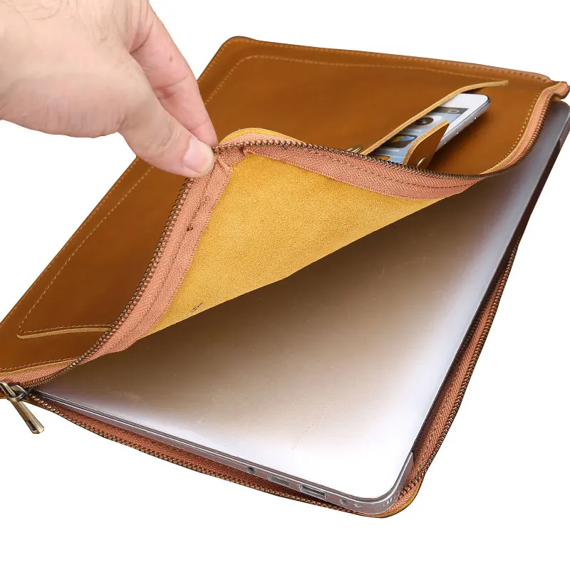 Для macbook pro 13 чехол оригинальный ретро натуральная коровья кожа сумка для air 12 15 4