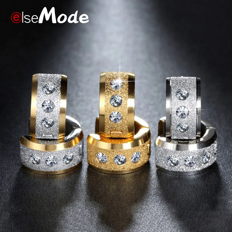 ELSEMODE панк антиаллергенные титановые стальные серьги с застежкой кубический циркон кристалл серьги-гвоздики для женщин и мужчин