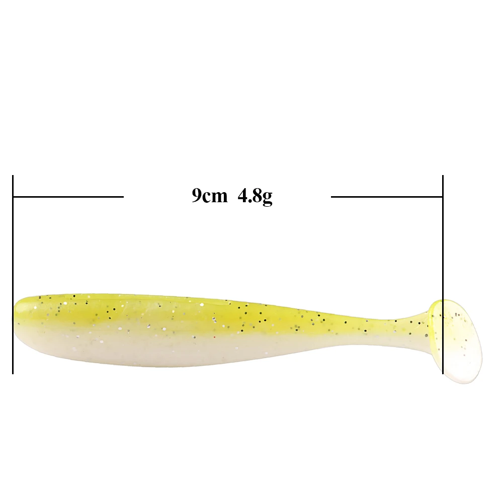 OTTESEN 90 мм 4 8 г 10 шт. рыболовные приманки наживки Easy Shiner Swimbaits силиконовая Т Мягкая