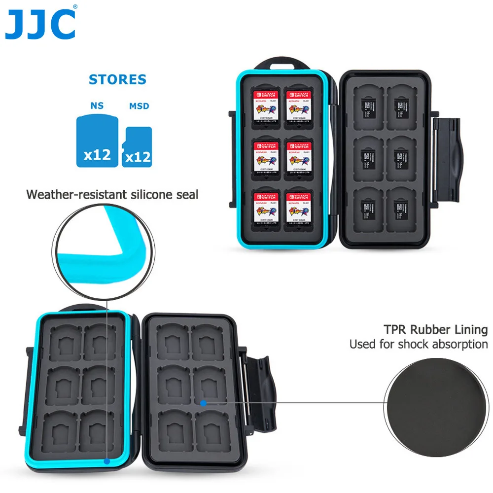 MCNSMSD24 Black JJC водонепроницаемый чехол для карты памяти для джойстика Переключатель контроллер nintendo переключатель игровая карта микро коробка для SD карты - Цвет: MCNSMSD24 Black