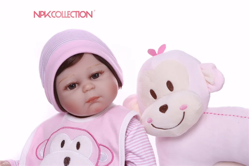 Кукла младенец NPKCOLLECTION силиконовая Реалистичная мягкая для девочек 46 см подарок