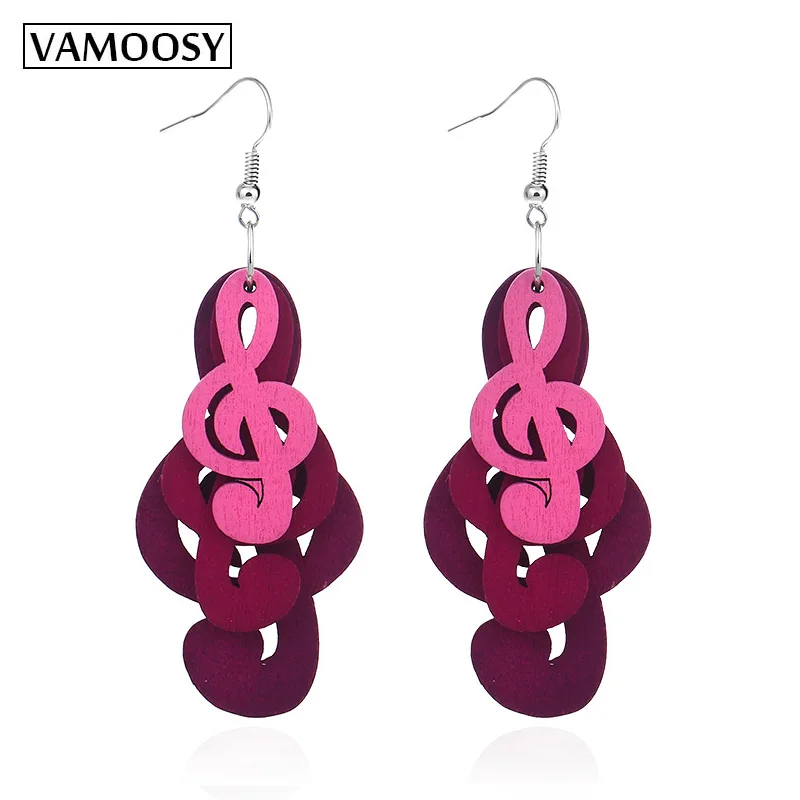 Модные милые серьги подвески VAMOOSY 2018 с музыкальными нотками со светлыми