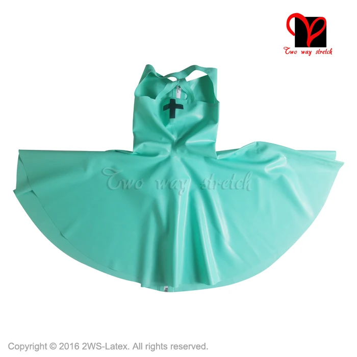 jade green w black Пикантные латекс вытяжки медсестра синий монахиня привычка резиновые маски паранджу gummi вуаль Бурка никаб мантии плат платок священник Большие размеры TT-009 - Цвет: jade green w black