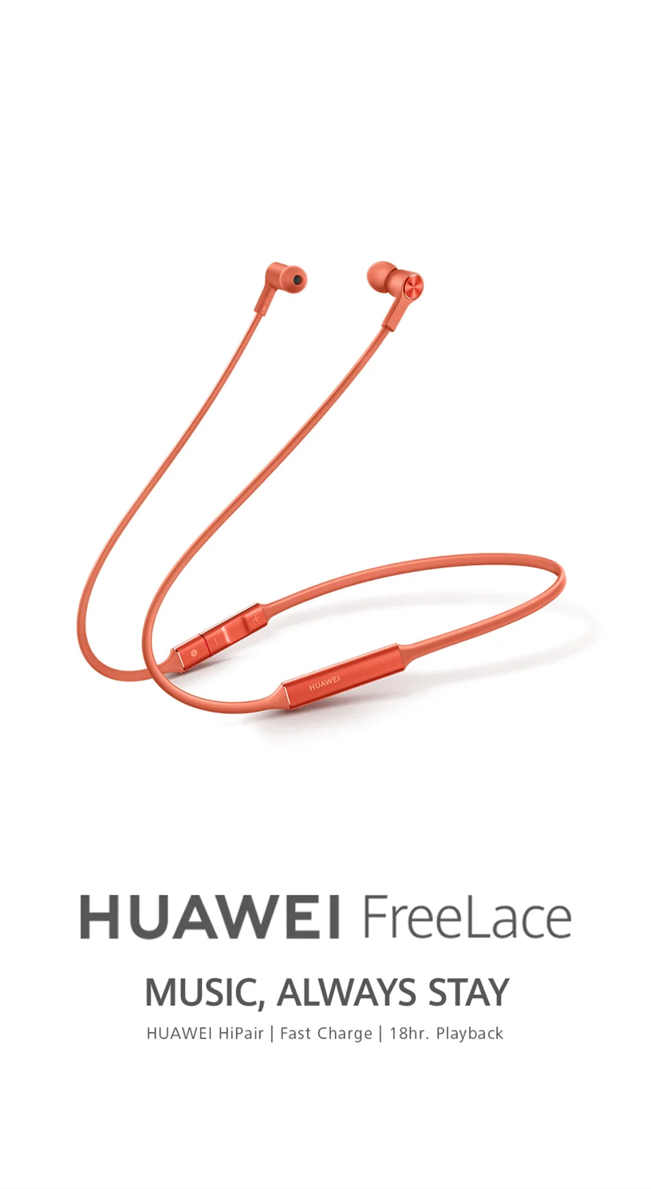 huawei FreeLace спортивный водонепроницаемый в уши Bluetooth для наушников, карты памяти металлический кабель Смарт Магнитный переключатель стробоскоп Быстрая зарядка