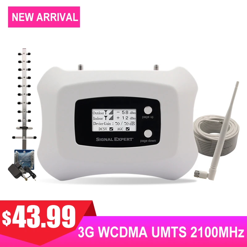 WCDMA 2100MHZ Band 1 Telephone Signal Repeater 3G UMTS Internet Communication Payload Gain 70dB Network Amplifier Antenna Kit * | Мобильные