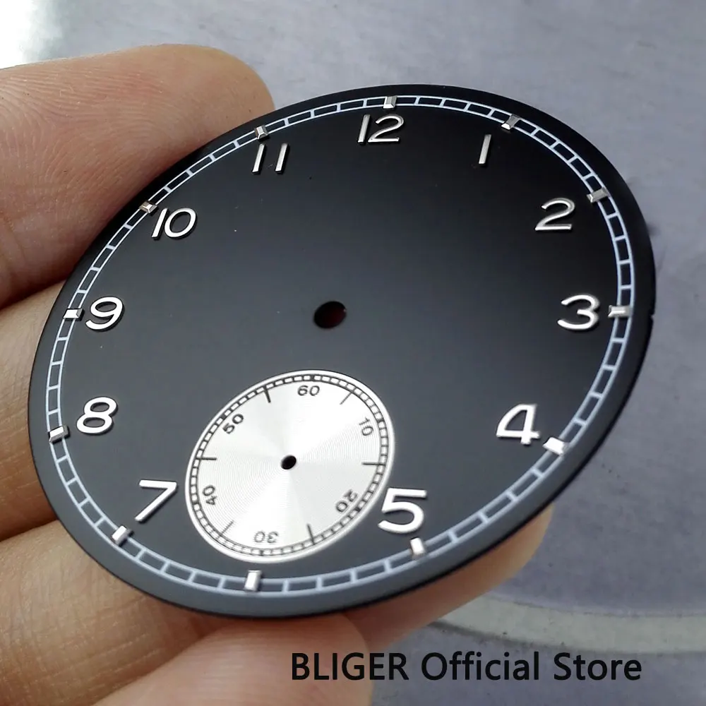 Bliger 38 9 мм черный стерильные Винтаж серебро Нержавеющая сталь Часы Marks циферблат