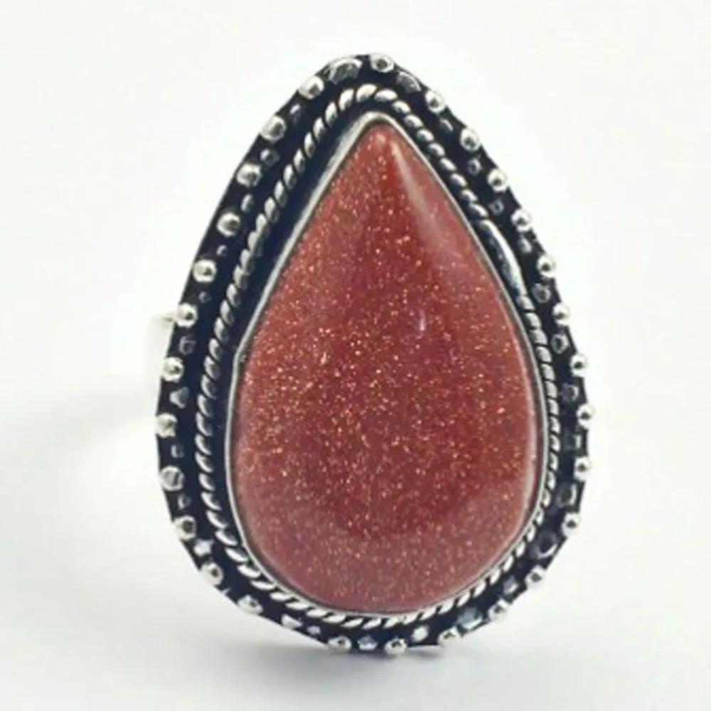 Серебряное кольцо Sun Stone покрытое медью Размер США 9 R3320 | Украшения и аксессуары