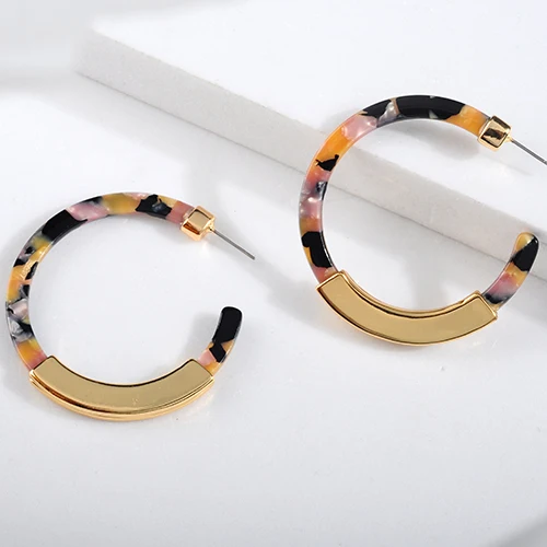 Multicolor ZA богемные цветные акриловые серьги-капельки для женщин, Винтажные серьги-подвески из смолы, Женские Ювелирные изделия Brincos - Окраска металла: Multicolor
