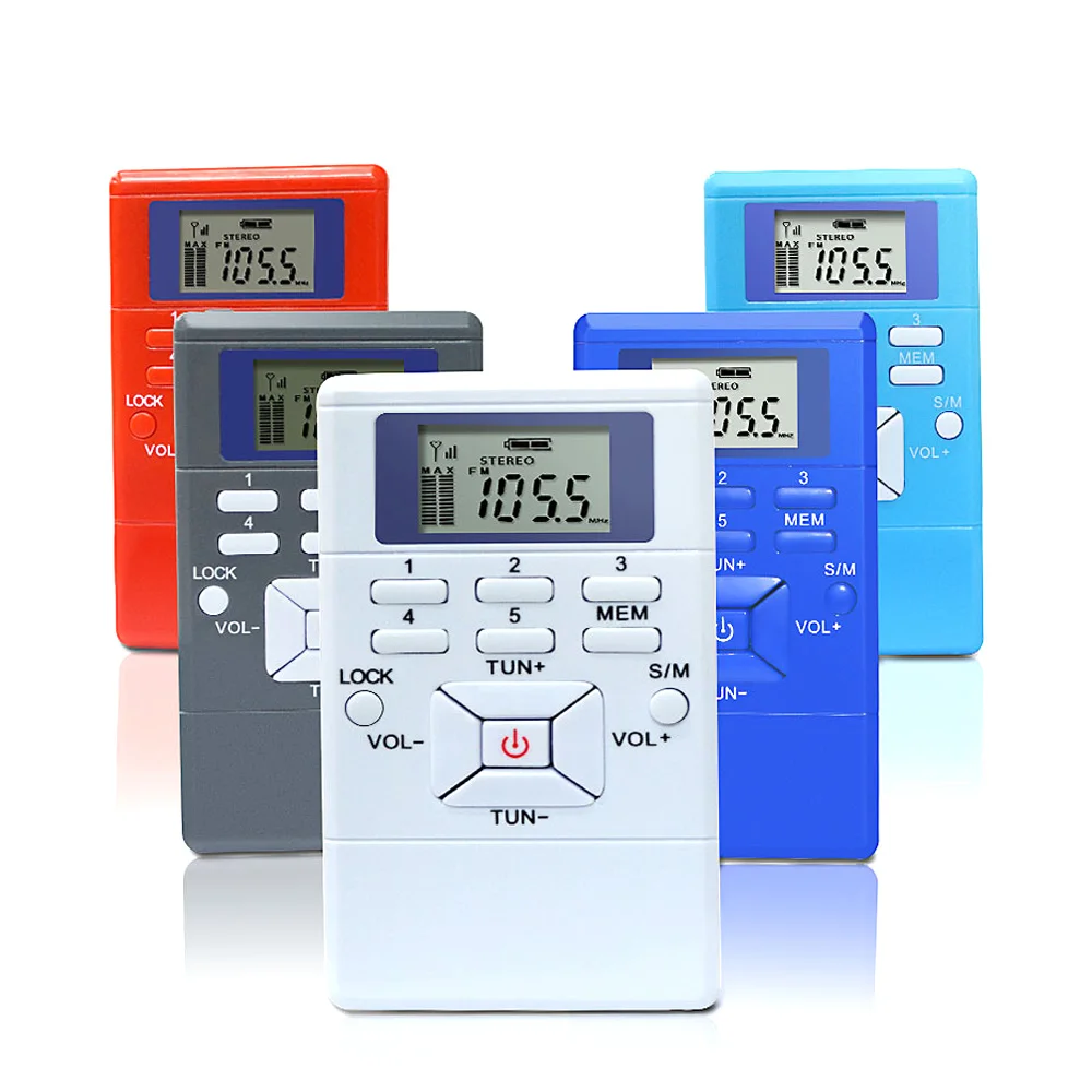 Портативный радио FM цифровой мини приемник стерео с USB наушниками поддержка