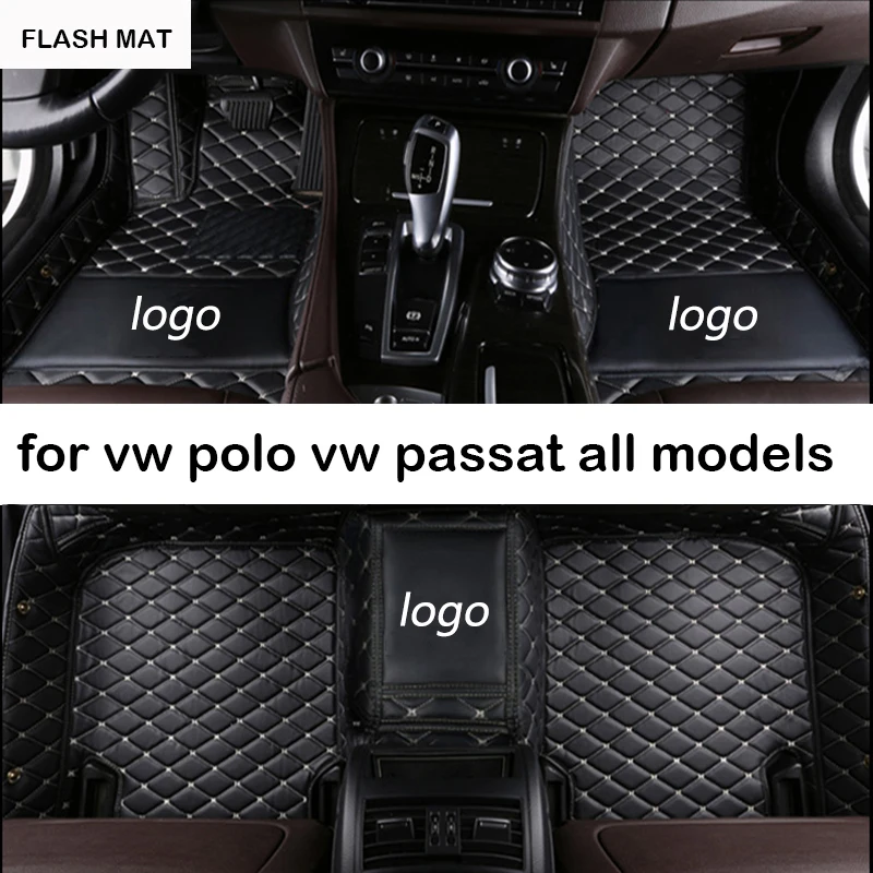 Автомобильные коврики с логотипом для vw polo аксессуары passat b5 b6 b7 cc golf touran tiguan jetta