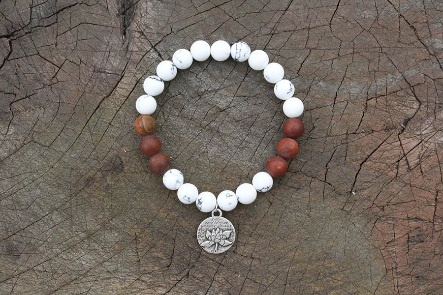 8 мм Howlite, античный оникс, JapaMala ожерелье, ювелирные изделия для йоги, чакра камни мала, буддистская мала молитвенная бусина, 108 Мала Бусы