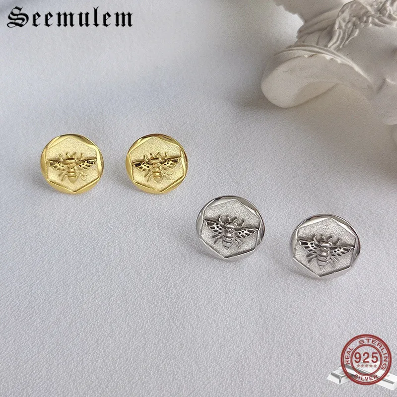 Semulem 2019 уникальные гвоздики Пчелка серьги для женщин 925 Настоящее серебро