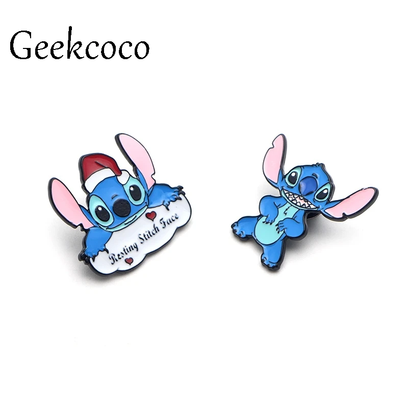 Stitch Lilo Jumba Jookiba цинковый сплав булавки для галстука значки para рубашка сумка Одежда Кепка рюкзак броши для обуви Значки украшения J0082