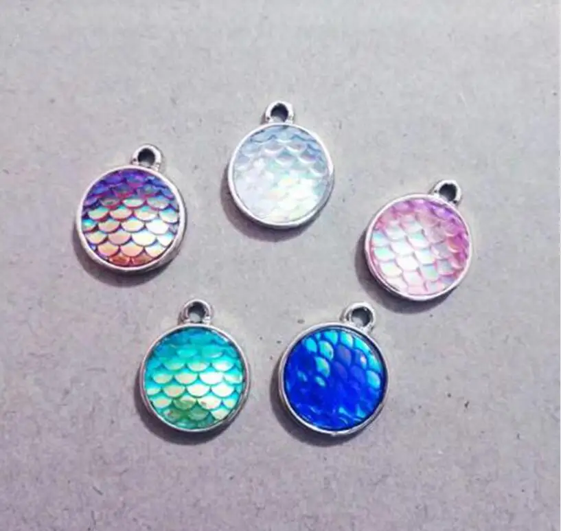 1 пара/лот эмаль микс чешуя Русалки fish scale очаровательные Подвесные серьги для