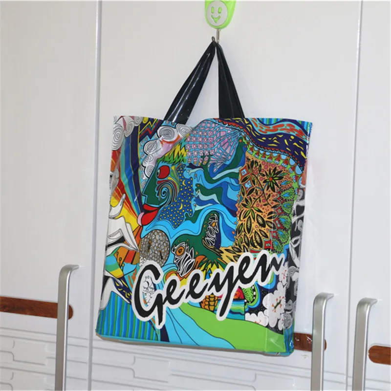 

High-density Polythylene Eco-friendly Wholesale 10pcs/lot 29*35cm Luxury Fashion Large Plastic Shopping Bags With Handles