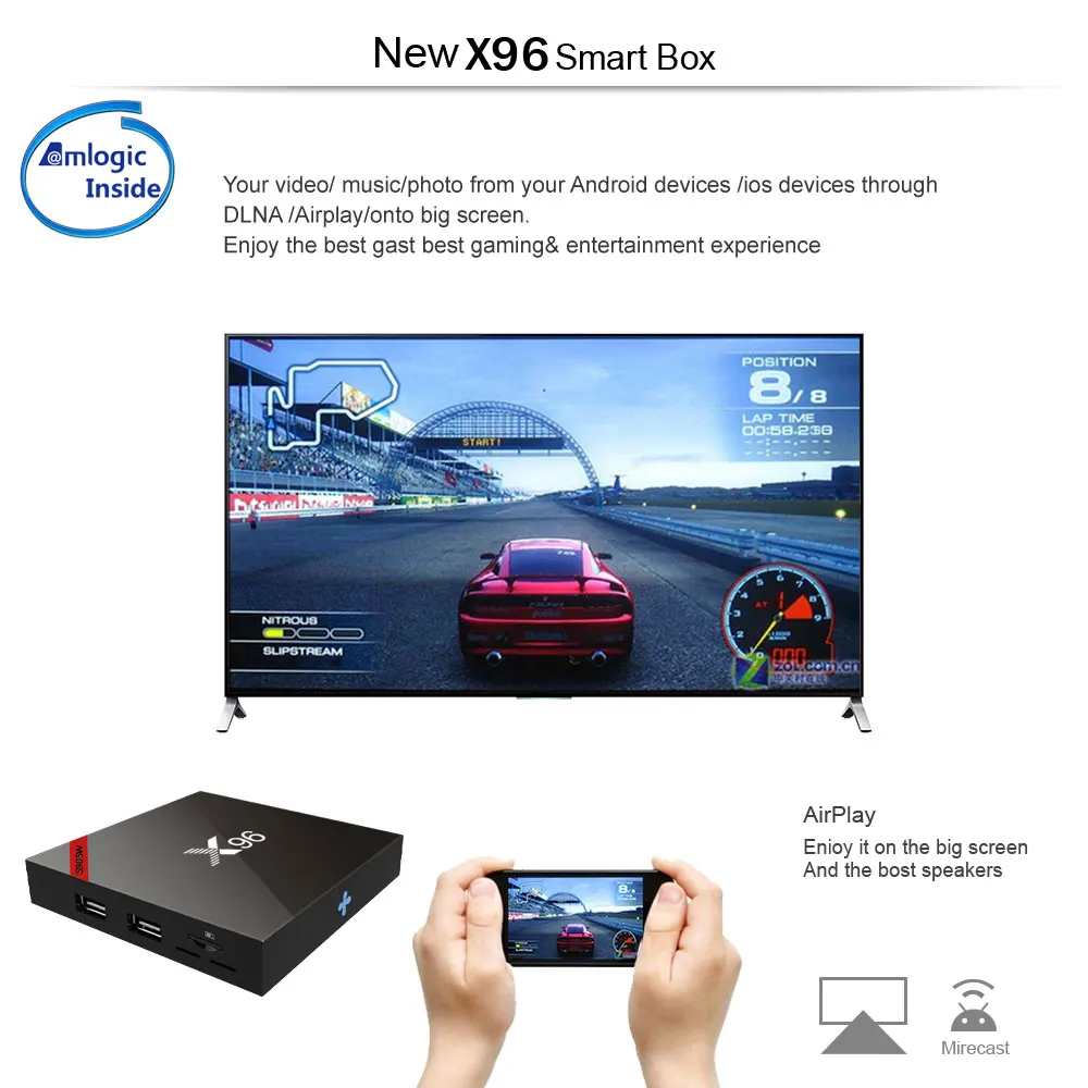 VHXSIN Android 7 1 TV BOX 2GB16GB Amlogic S905W Quad Core Suppot H.265 4K 30tps медиаплеер IP Box X96 VS TX3 MINI|iptv box|tv boxmedia