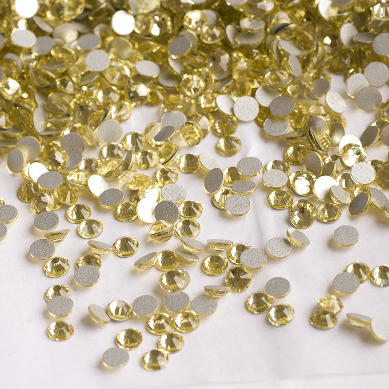 YANRUO Jonquil желтые стеклянные камни без горячей фиксации Flatback Strass для ногтей DIY