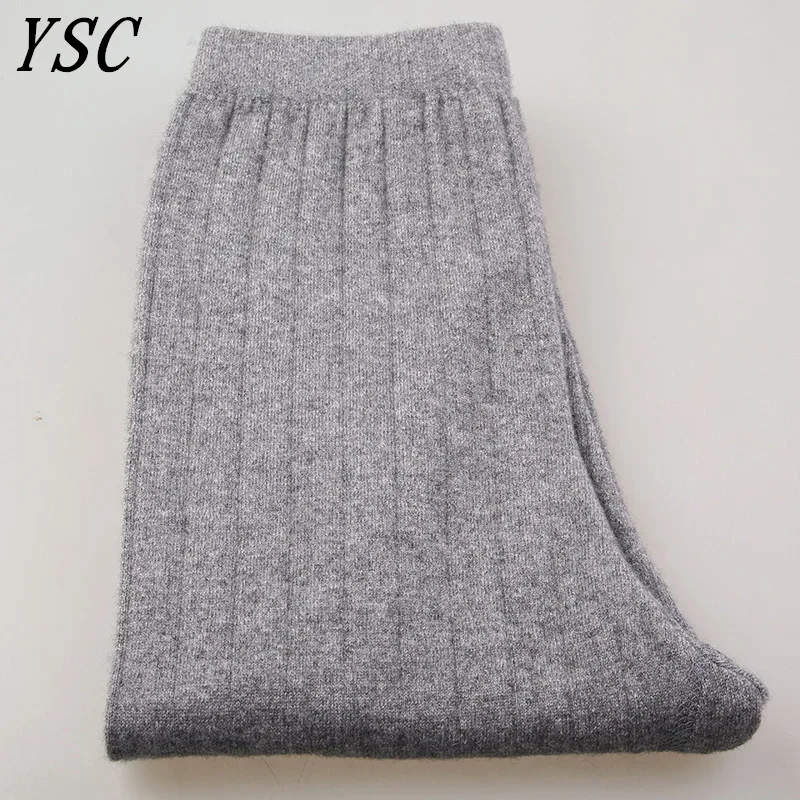 YUNSHUCLOSET новый стиль мужские кашемировые шерстяные теплые брюки трикотажные