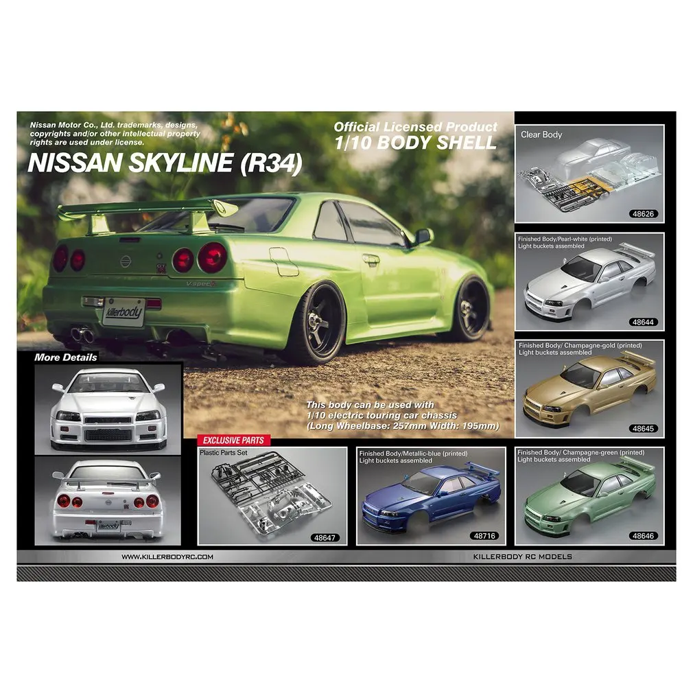 Killerbody Nissan Skyline (R31) прозрачный корпус для 1/10 Электрический туристический