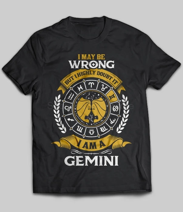 I May Be Wrong но сильно сомневаюсь я Gemini футболка Для Мужчин's короткий рукав