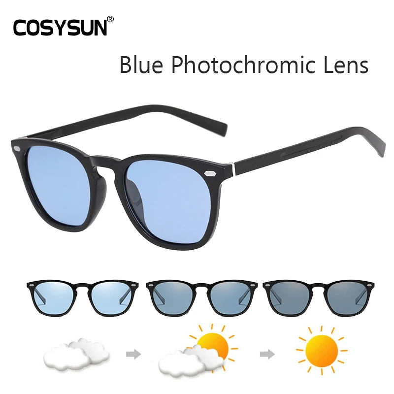 Blue Chameleon Len Брендовые фотохромные солнцезащитные очки, женские роскошные брендовые дизайнерские поляризованные солнцезащитные очки, хамелеон, винтажный светильник, адаптивные солнцезащитные очки для женщин - Цвет линз: Blue Chameleon Len