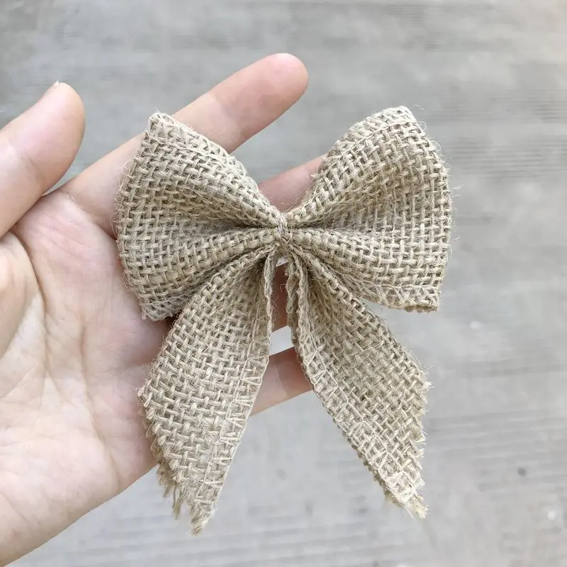 Банты из мешковины сделай сам 10 шт./лот подарочная корзина банты ленты узлы для
